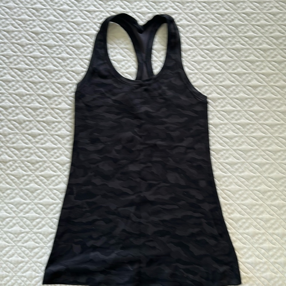 Lululemon Cool Racerback Tank Black Camouflage